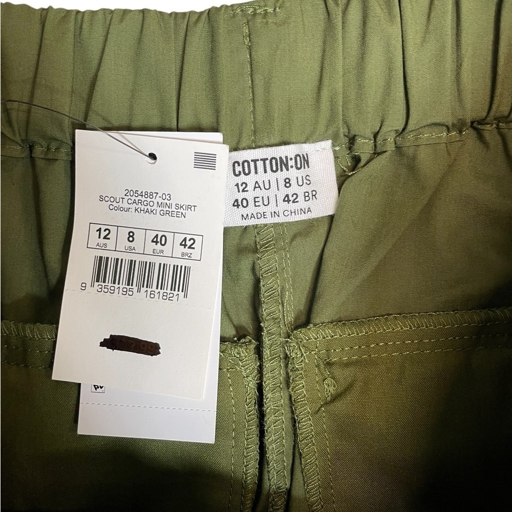 NWT Cotton On Cargo Mini Skirt Green Size 8 - Picture 4 of 8